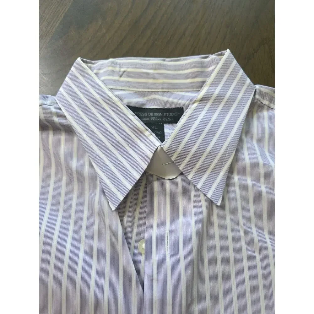 Express Design Studio Shirt Mens XL 17-17.5 Modern Fit Button Up French‎ Cuff
